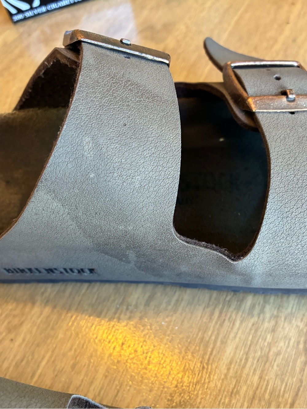 Birkenstock | Womens Brown Slide Sandals - Picture 13 of 14